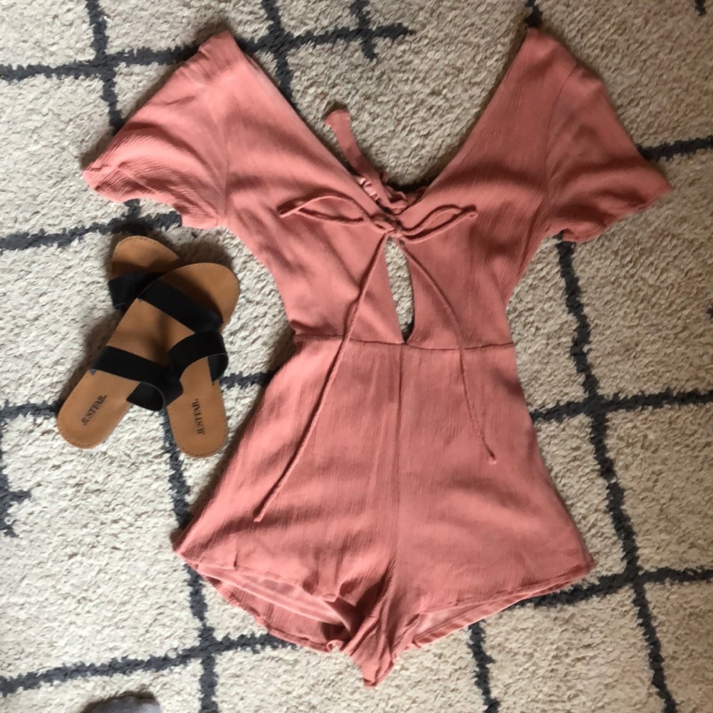 Blush Pink Cut out Romper